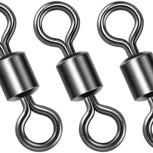 Dr.Fish Barrel Fishing Swivels, Available from #12-#12/0, Stainless Swivels Fishing Tackle Saltwater, Freshwater, Leader/Line/Lure Connector - size: #3(0.63")-80LB-50 Pack