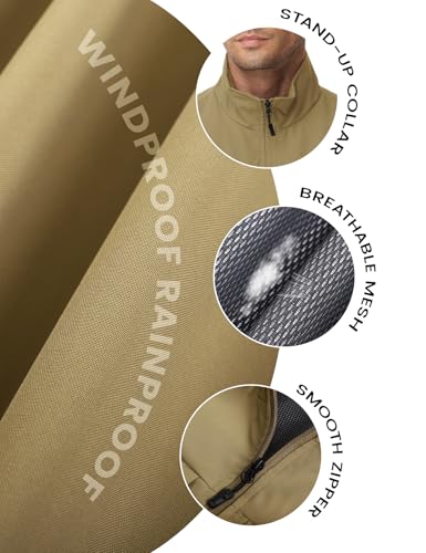 Eisctnd Mens Lightweight Quick Dry Vest Sleeveless Outdwear Utility Jacket | Utility Sleeveless Vest with Multi Pockets, Outerwear Hiking Fishing Photography Camping Travel Outdoor - color: Khaki, size: Large