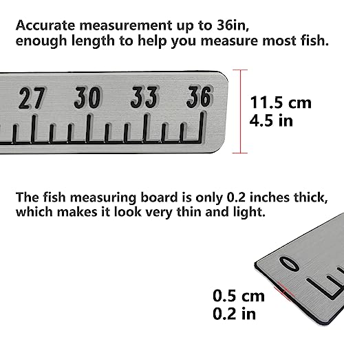 Foam Fishing Ruler,36" Fishing Measurement Tool,Fishing Accessories,Kayak Fishing Boat, Cooler Ruler,with 3M Adhesive Backing,Cool Gray