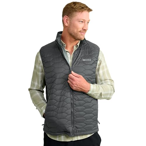 HUK - Men's Scale Vest, DWR Insulated Performance Fishing Vest - color: Night Owl, size: Small