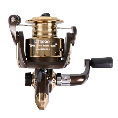 Spinning Fishing Reel for Freshwater Saltwater Fishing, Anti-Reverse with Front-Adjustable Drag - style: Gf5000 ( 3 Ball Bearings )