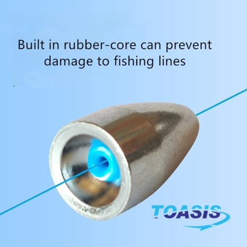TOASIS Fishing Steel Weights Rubber-core Tube Sinkers - style: Assorted Kit-65pcs With Beads