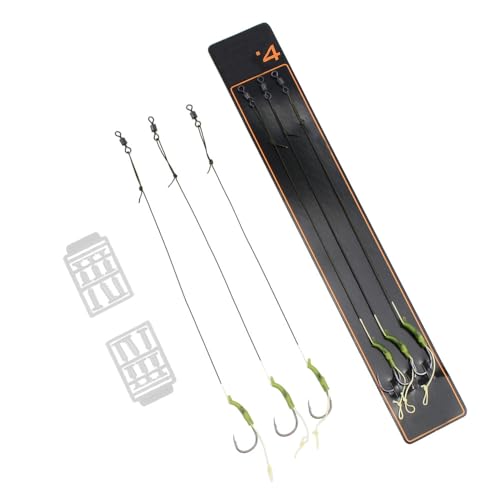 4 Sets Carp Fishing Hair Rigs Curved Carp Hooks with Bait Rig Stops for Floating Fishing Pellets Meat Corn Line - size: 4#