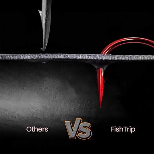FishTrip 25/50/200pcs Treble Hooks Red, Replacement Hooks for Hard Lures | High Carbon Steel, Ultra Barbed Sharp Triple Fishing Hooks for Saltwater Freshwater, Fish Hook for Bass Trout Size 14-4/0 - size: 2#_25pcs