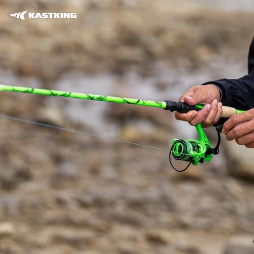 KastKing Zephyr Dual Tip Casting Rods & Spinning Fishing Rods, Lightweight KastFlex IM6 Graphite Rod, Dual Tips Section for Different Powers, Built-in Hook Keeper, PTS Power Transition System - size: 7'0"-M/MH-F(2 Pcs+ Extra Tip), style: Spinning