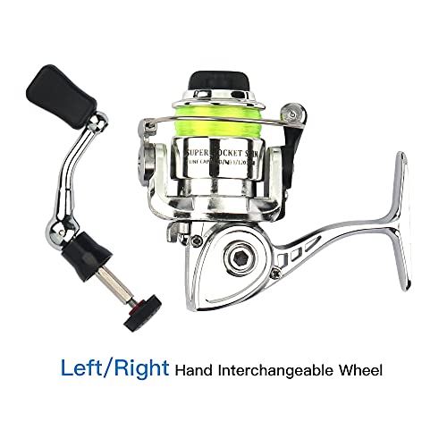 Lixada Fishing Rod Reel Combo Mini Pen Fishing Pole Kit Telescopic Fishing Rod Spinning Reel Combo Kit - color: Blue, size: 2.1 m