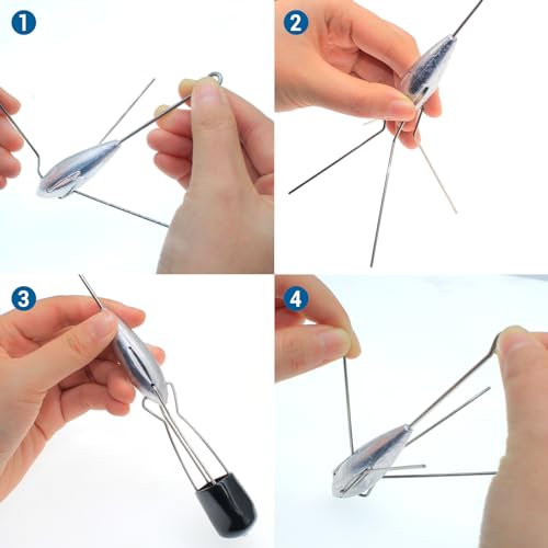 3 Pcs Sputnik Sinker Long Tail Fishing Weight Equipment, Saltwater Surf Casting Catfish Sinkers, Beach Sea Ocean Sand Fishing Spider Sinker(Silver) - color: Silver, size: 4oz-3pcs