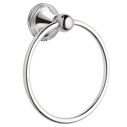 Moen Preston Collection Polished Chrome Bathroom Hand-Towel Ring, Wall Mounted Towel Holder, DN8486CH