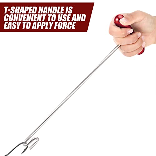 Sotiff 2 Pcs 12 in Stainless Steel Fish Hook Remover Tools Summer Fishing Hook Quick Removal Device Saltwater Dehooker Aluminum and Fish Dehooker for Fisherman - color: Red
