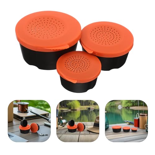 TEHAUX 3pcs Live Bait Case Worm Bait Storage Container Plastic Breathable Worm Holder Box for Fishing Outdoor Use