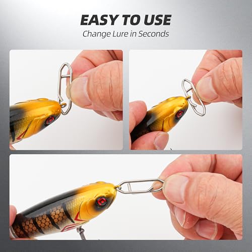 High Strength Fishing Snap - Stainless Connector Snaps Swivels Tackle Steel Power Fishing Clip Lure Quick Change for Freshwater and Saltwater - size: 50PCS -1"