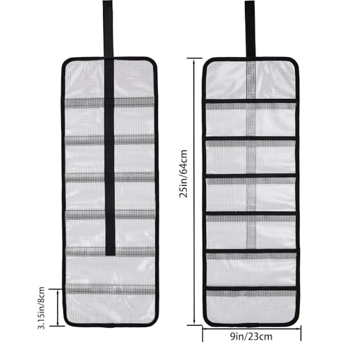 Roll Up Fishing Lure Wraps Set-Durable Lure Bag 6 Pocket PVC Protective Cover Saltwater Hook Covers Fabric Lure Protector Trolling Lure Tackle Box - color: Clear 1-pack, size: 24" X 9"