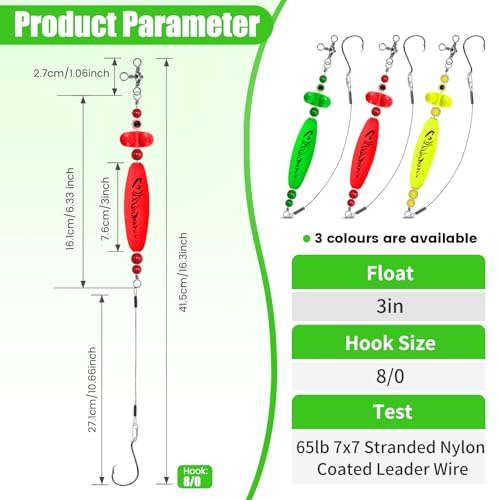YOTO Santee Cooper Rig, Catfish Rig for Bank Fishing, Catfishing Tackle Rattler Floats, Chunky Rigs Catfish Equipment - style: Double Rung Catfish Bells - 3pcs