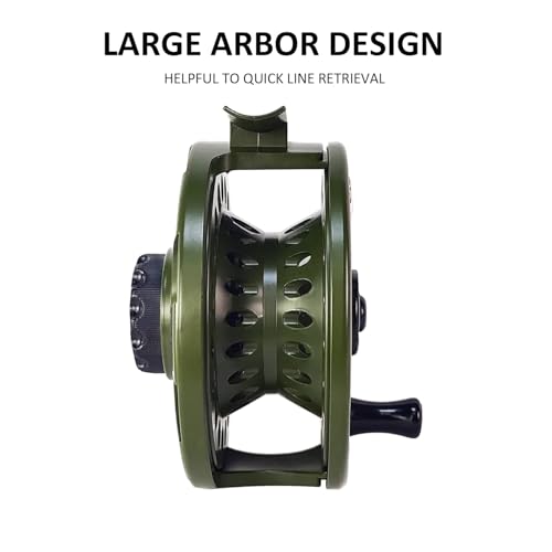 Aventik HVCE Graphite Fly Reel Center Drag System Classic III Graphite 3/4, 5/6, 7/8wt Large Arbor Freshwater Fly Fishing Reels - size: 7/8, style: Only Reel