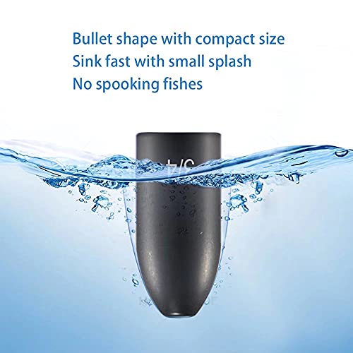 12 Pack Tungsten Bullet Fishing Weights, Insert Free Worm Sinkers, 1/8 3/16 1/4 3/8 1/2 oz - color: No Chip Black, size: 1/8 3/16 1/4 3/8oz - 2pcs each size
