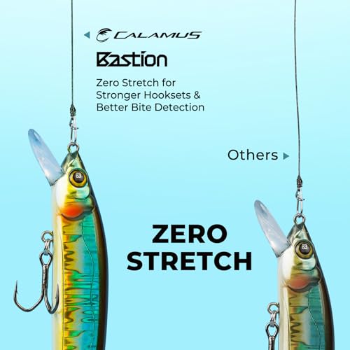 Calamus Bastion Braided Fishing Line -Abrasion Resisting Braided Lines – Thin Diameter Superline – Zero Stretch – 4 Strand MultiTuf Fiber Braid Line - color: X4-Gray, size: 30 LB - 150 Yds