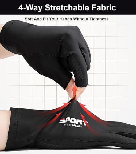 SUJAYU UV Protection Gloves - Driving, Sailing, Kayak & Paddling Gloves with Sun Protection for Men & Women - color: Black, size: Large