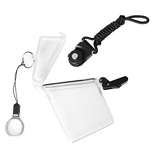 2 Pack Sport Waterproof ID Card Badge Holder Case with Lanyard Cover Multiple Credit Cards, Registration, ins Card Heavy Duty Durable Locker Dry Box (Clear)