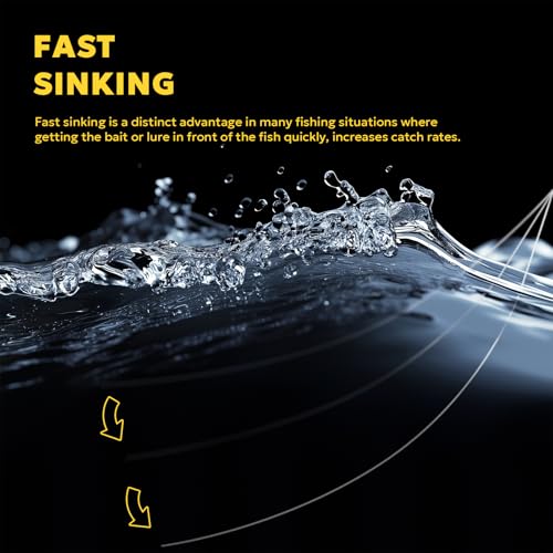 SF 100% Pure Fluorocarbon Leader Material Fishing Line Virtually Invisible Shock Resistant Increased Sensitivity Sink Fast Clear 55yd - color: Clear, size: 55Yds-25LB