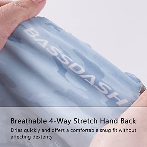 Bassdash ALTIMATE UPF 50+ Sun Protection Fingerless Fishing Gloves Men - color: ALTIMATE I - Light Blue Camo, size: X-Large