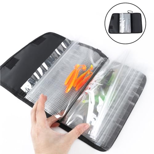 Alipis Fishing Bait Bag Portable Lure Organizer Waterproof Soft Baits Binder Pouch Outdoor Fishing Tackle Storage for Anglers