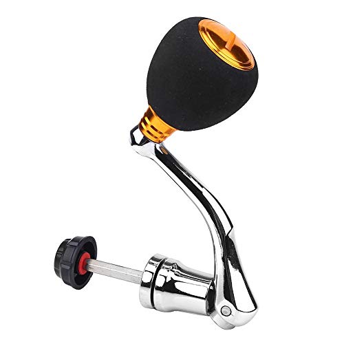 Keenso Reel Replacement Handle, Metal Rocker Arm Grip Spinning Metal Made hex Trunk Spinning Fishing Reel with EVA Premium Metal Comfortable and Anti-Slip - color: Gold, size: Medium