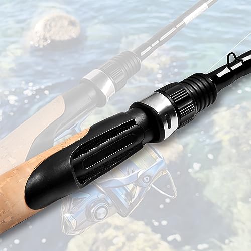 Fiblink 4 Pieces Travel Spinning Rod Medium Carbon Spinning Fishing Rod Portable Fishing Rod - size: 8' Medium Heavy