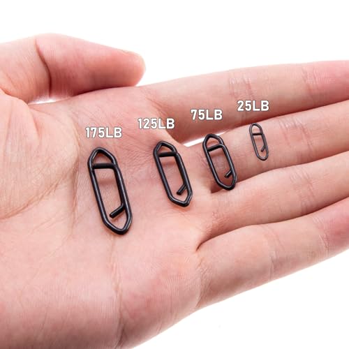 Dr.Fish Fishing Power Clips Stealth Stainless Steel Speed Lure Clips Quick Change Fishing Snap Connector Saltwater Freshwater Terminal Tackle - size: XL-175LB-1.2"