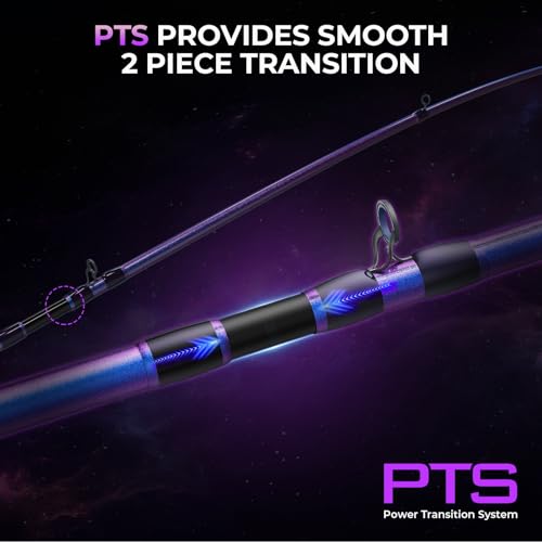 KastKing Royale Legend Pro Technique Bass Fishing Rods, KastFlex IM7 Graphite Blanks, 2-Piece Rod with Extra Tip, SlipLock Technology Handles, PTS Power Transition System, Built-in Hook Keeper - size: 7'6"- MH Fast- Swimbait(2 Pcs+ Extra Tip), style: Cast