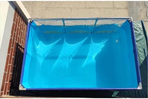 Flexible PVC Fish Breeding Water Tank with Steel Frame, Clear Viewing Window, Easy Assembly, 50x40x30cm - Ideal for Fish & Aquatic Pets in Backyard Pools or Ponds