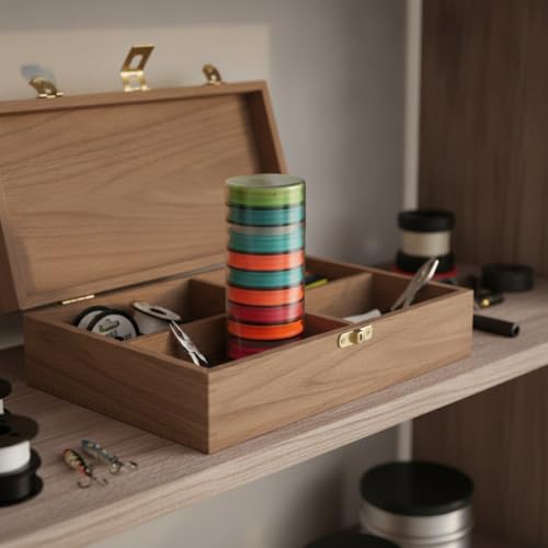 Fishing Line Storage Box, Multi-Axis Spool Organizer for Tackle Management, PP Plastic Container (1 PC) - size: 2.44 x 2.44 x 5.91 in