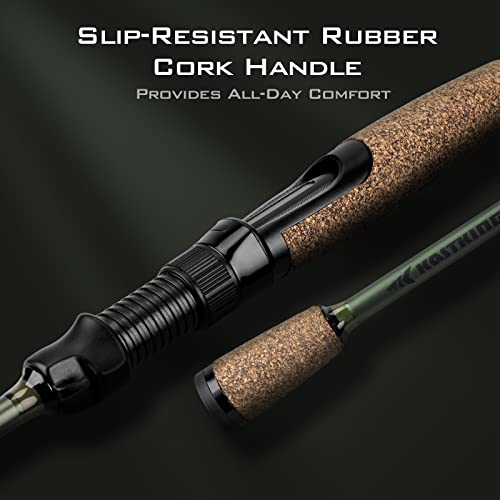 KastKing Spartacus II Fishing Rods - IM6 Graphite Blanks Casting & Spinning Rods, 2-Piece Rods with Extra Tip Section, PTS Power Transition System, KastFlex Technology, Rubber Cork Handle - size: 7'0"- M- Fast (2pcs+ Extra Tip), style: Spinning