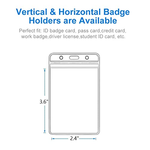 5 Pcs Thick ID Card Name Badge Holder Heavy Duty Waterproof Clear Plastic PVC Vertical Sleeve Pocket Resealable(Vertical,) - color: Vertical, size: 5 Pcs