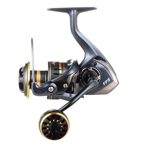 Saltwater Spinning Reel,13+1BB Ultra Smooth Saltwater Fishing Reels,Powerful Carbon Drag,CNC Aluminum Spool & Handle - color: tarnish&gold, size: 6000