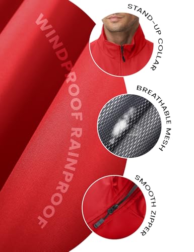 Eisctnd Mens Lightweight Quick Dry Vest Sleeveless Outdwear Utility Jacket | Utility Sleeveless Vest with Multi Pockets, Outerwear Hiking Fishing Photography Camping Travel Outdoor - color: Red, size: Small