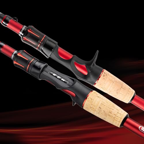 EOW XPEDITE LITE Portable Telescopic Fishing Rods & Combo, Spinning & Casting Fishing Poles, 24T Carbon Rod Blanks, Solid Carbon Tip, Split Cork Grips, Travel Rod, Combos with 5+1BB Spinning Reel - size: 7'-M-Fast, style: Rod- Casting