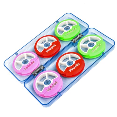 Line Storage Round Spools Shape Silicone Bobbin and Fishing Hard Abs Box Sturdy Fishing Line Holder Random Color