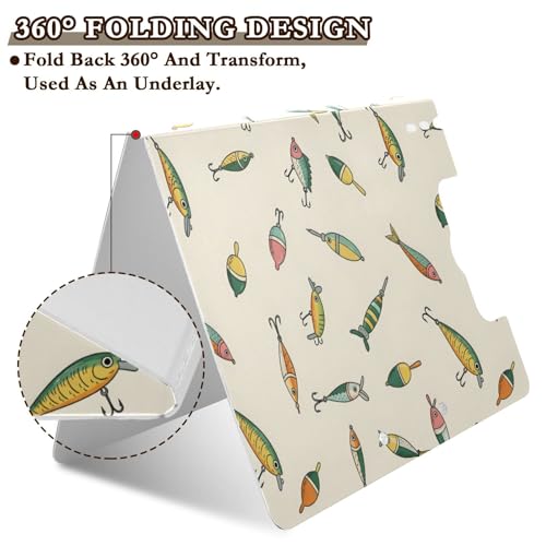 A4 Foldable Clipboard Folder with Double Clips Metal Clip, Pen Holder, 360 Degree Foldable Storage Clipboards Fishing Lures Binder File Folder for Office,Nursing,Work,