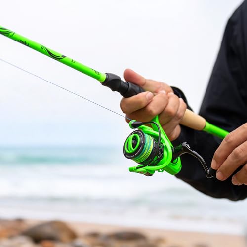 KastKing Zephyr Dual-Tip Fishing Rod and Reel Combo,Spinning & Baitcaster Combo,Dual Tips Section for Different Powers,IM6 Graphite 2-Piece Rod with Extra Tip,Sensitive & Powerful,Freshwater Fishing - style: Spin: 5'0''- Ul& L- Dual-tip Rod -1000 Reel(gre