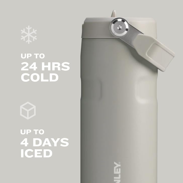Stanley IceFlow Flip Straw 2.0 Water Bottle 24 OZ | Built-In Straw with Larger Opening | Lightweight & Leak-Resistant | Insulated Stainless Steel | BPA-Free | Navy