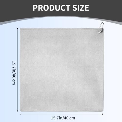 Fishing Towel with Clip,16" X 16",Waffle Pattern Effective Cleaning of Fishing Gear Accessories,Microfiber Absorbent Camping Towel for Men,Hiking Towel,Golf Towel,Grey - color: Grey