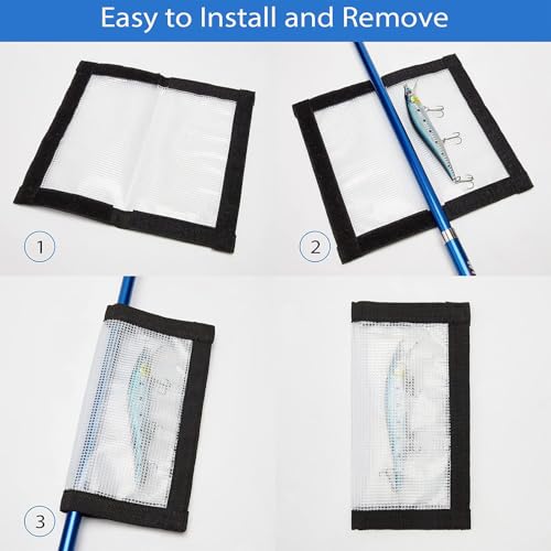 Fishing Lure Wraps 2-10 Pack Durable Clear PVC Lure Wrap for Fishing Rod Saltwater Hook Covers Fabric Lure Protector - color: 10 packs Large 7.8″x 4.3″