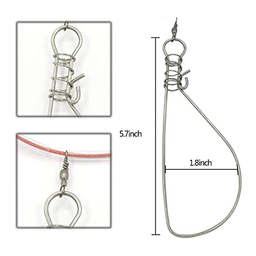 Fishing Stringer Live Fish Lock, Stainless Steel Fish Stringer Clip, Big Fish Wire Rope Cable with Float and Plastic Handle, Fishing Holder Kit with High Strength 10 Snaps/Buckles - size: 10m