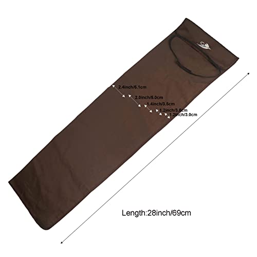 Aventik Fly Fishing Rod Bag Fishing Rod Sleeve Cover Pole Sock Glove Protector Bag Pouch with 5 Compartments - color: khaki+coffee, size: 28inch/69cm
