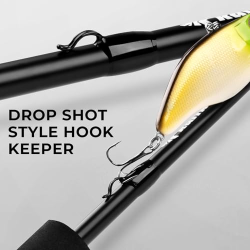 KastKing Crixus Fishing Rod and Reel Combo, High Performance Spinning & Baitcaster Combo, IM6 Graphite 2Pc Blanks, Zirconium Oxide Rings, SuperPolymer Handle, Lightweight Reel with Aluminum Spool - size: Cast-6'6" Med Heavy- Right Handed-2pcs