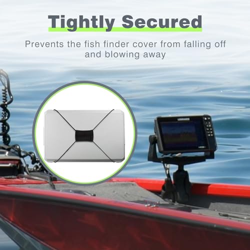 2 Pcs Fish Finder Cover Strap Secure Fishing Graph Cover Adjustable Bungee for Travel - color: Black