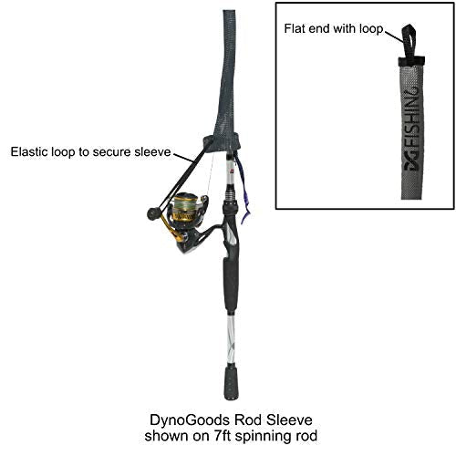 Fishing Rod Sleeve, 3 Pack, 7ft Spinning Rod Protector/Rod Sock/Rod Cover - color: Black