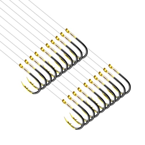 Dyxssm Small Fishing Hooks with Line, Pre Tied Tiny Fishing Hook on Nylon Line (Pack of 20) - size: 8# (4.4lb-8.8lb)