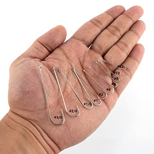 Dr.Fish 100 Pack Aberdeen Hooks Freshwater Fishing Hooks, Extra Long Shank Light Wire, Crappie/Bass/Bream/Bluegill/Panfish Fishing - size: #12-100 Pack