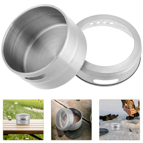 Alasum Stainless Steel Bait Storage Box Round Worm and Maggot Holder Portable Fishing Tackle Storage Case for Outdoor Camping and Live Bait Preservation
